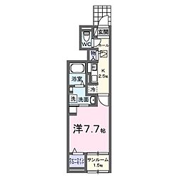 レスポワールドゥシュド 1Kの間取図画像