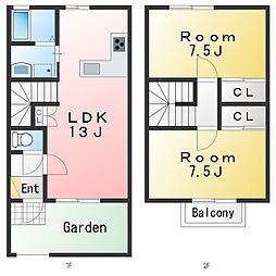 愛A 2LDKの間取図画像