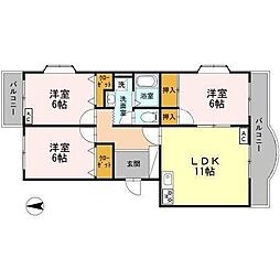 葵マンション 3LDKの間取図画像