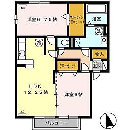 プレミアムステージ吉祥 2LDKの間取図画像