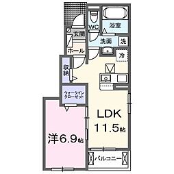 モンテ クロッシュ 1LDKの間取図画像