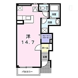 パークサイド・井田 ワンルームの間取図画像