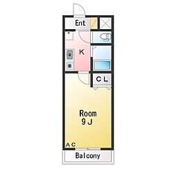 A・City岡崎矢作 1Kの間取図画像