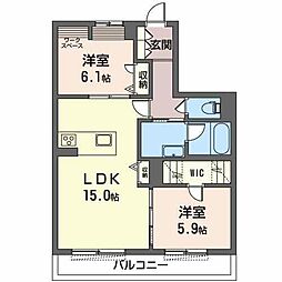 セ・シュエット 2LDKの間取図画像