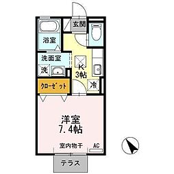 エスポワール栄2 1Kの間取図画像