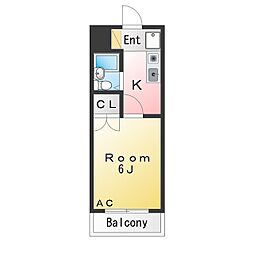 ハイツのぞみ 1Kの間取図画像
