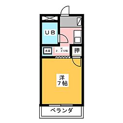 スカイビレッジＡＩＳＥＩ 4階1Kの間取り