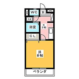 Ｅａｓｔ　Ｌａｎｄｍａｒｋ 3階1Kの間取り