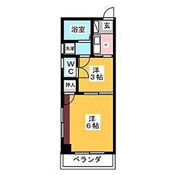 HICARI壱番館 2Kの間取図画像