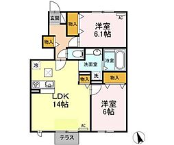 さくら　壱 1階2LDKの間取り