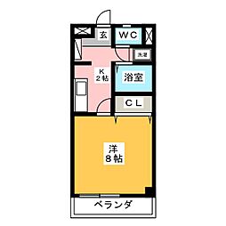イーストランドマーク 1Kの間取図画像