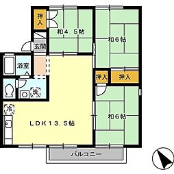 パークハイツ87B 3LDKの間取図画像