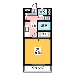 イーストランドマーク 1Kの間取図画像