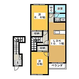 アシューレ 2LDKの間取図画像