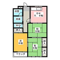 米仙ビル 3DKの間取図画像