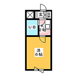 グレイス松降 1Kの間取図画像