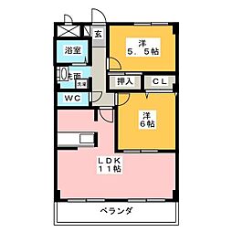 プレジール・マ・メゾン 2LDKの間取図画像