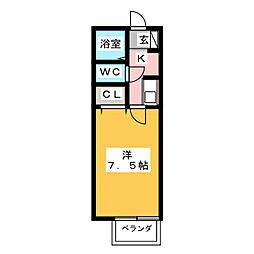 ウェストビレッジマーサ 1Kの間取図画像