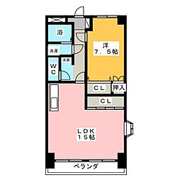 エスポワール 1LDKの間取図画像