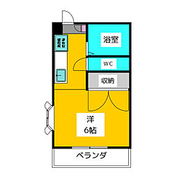 サニースマイル三ツ井 ワンルームの間取図画像