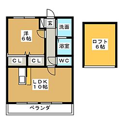 M-KEI 1LDKの間取図画像