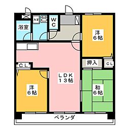 コンフォート松川 3LDKの間取図画像