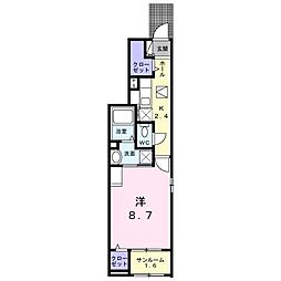 フィオーレ・M 1Kの間取図画像