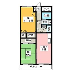 メゾン・ド・エヴァン 2DKの間取図画像
