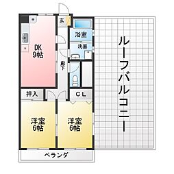 コーポレインボー 3DKの間取図画像