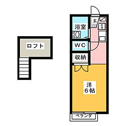 サンセレーノ ワンルームの間取図画像