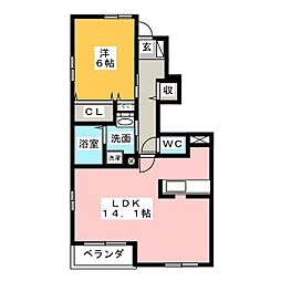 グレイス 1LDKの間取図画像