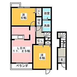 サンリットレジデンス 2LDKの間取図画像