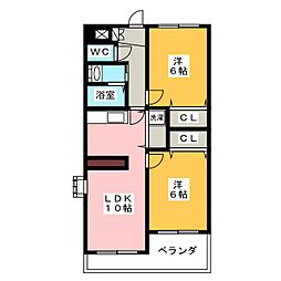 アーバンハイツ 2LDKの間取図画像