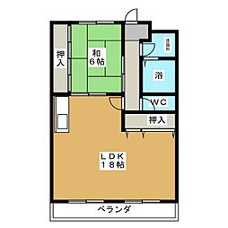 マリッチ若竹 1LDKの間取図画像
