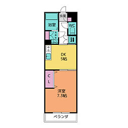 ライフスクエアD.M.110 1DKの間取図画像