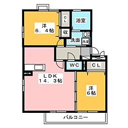 ジャルディーノ 2LDKの間取図画像