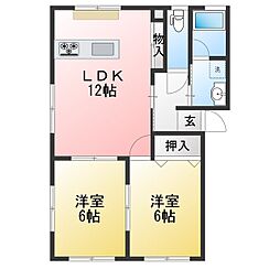 A2PALACE 2LDKの間取図画像