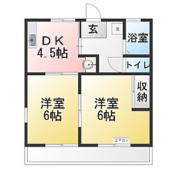 パークサイド1丁目A 2DKの間取図画像