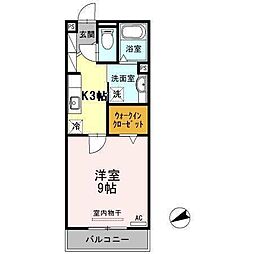 アムールＹＨ 3階1Kの間取り