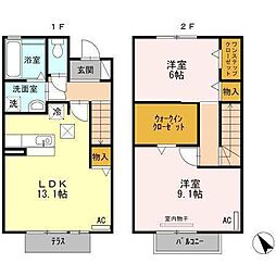 ファミーユ　ルポ 1階2LDKの間取り
