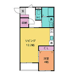 仮称）上地4丁目共同住宅 2階1LDKの間取り