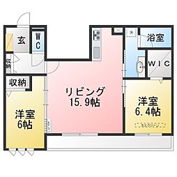 バルビゾン戸崎 2LDKの間取図画像