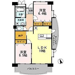 PASTORAL岡崎柱 2LDKの間取図画像