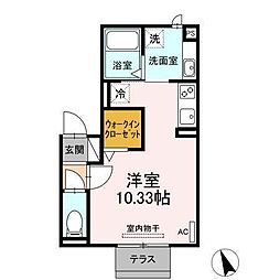 ヴィレッタ岡崎 ワンルームの間取図画像