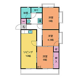 マンション武峰 3LDKの間取図画像