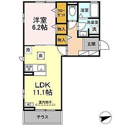 D-avance六名 1LDKの間取図画像