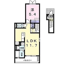 プラシード 1LDKの間取図画像