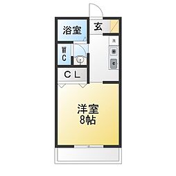 エスポワール和志山 1Kの間取図画像