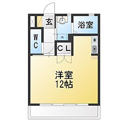 エスポワール下川田 ワンルームの間取図画像