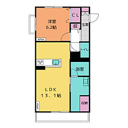 リラフォート 1LDKの間取図画像